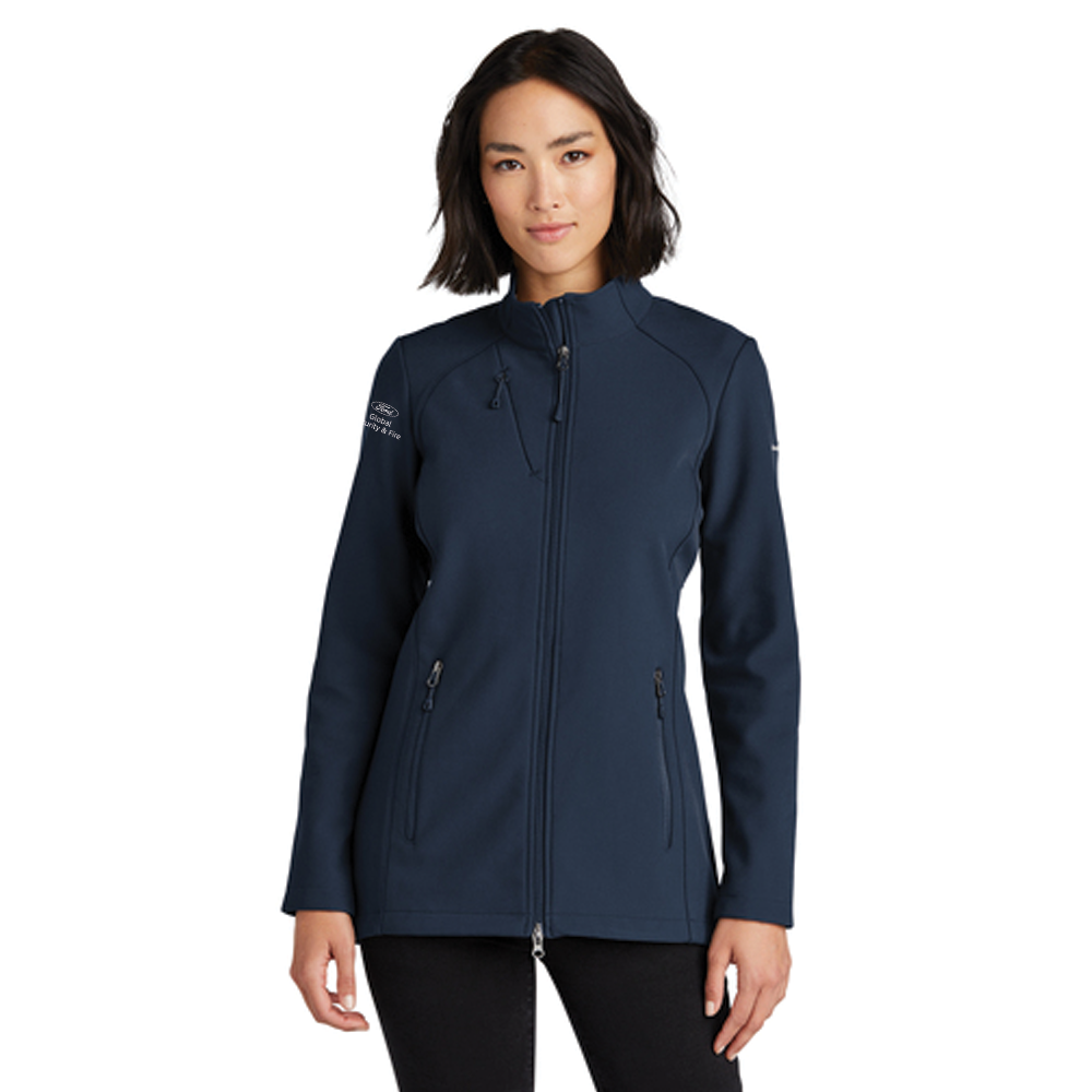 GS Eddie Bauer Stretch Soft Shell Jacket- Ladies- Navy-Sleeve Logo