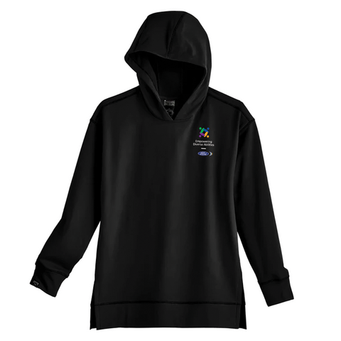 FEDA Side Kick Ladies Hooded Shirt- Black