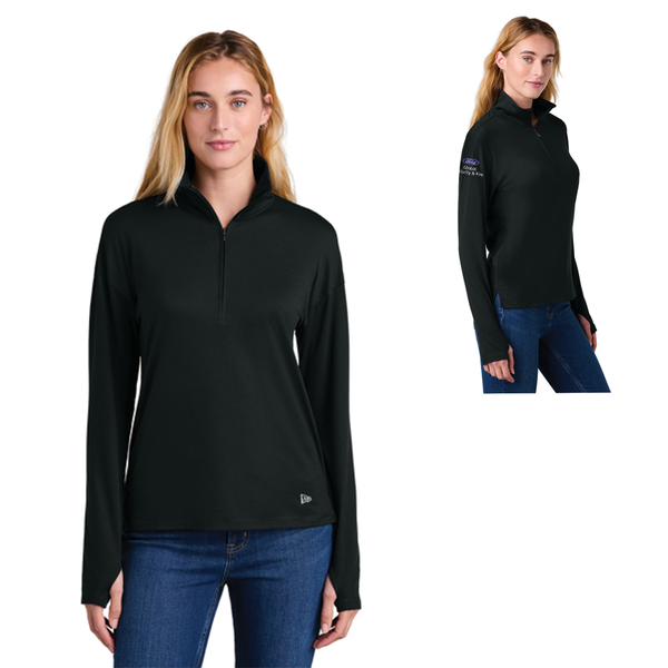 GS New Era Power 1/2 Zip- Ladies- Black- Sleeve Logo