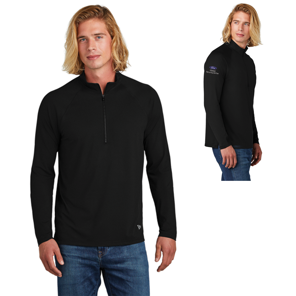 GS New Era Power 1/2 Zip- Mens- Black- Sleeve Logo