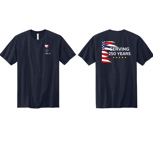 VETNG-Volunteer Knitwear All American Tee-  250 Years of Service Celebration-  Limited Item