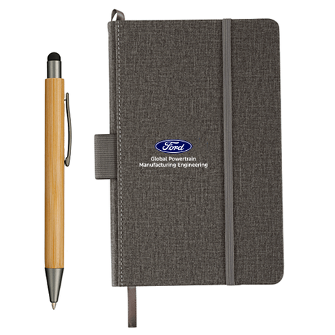 Heathered JournalBook and Bamboo Stylus pen set