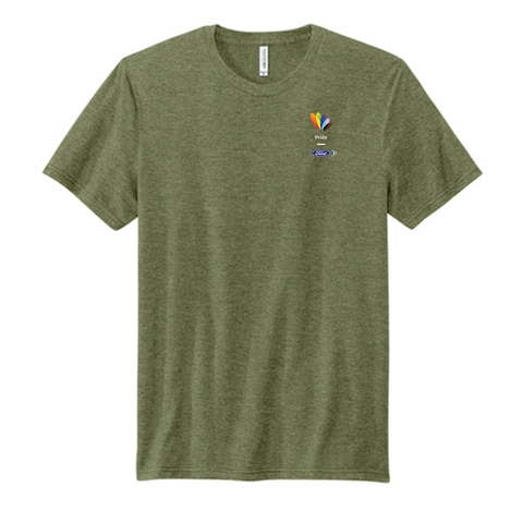 PRIDE Gender Neutral Volunteer Brand Tee-Military Green Heather