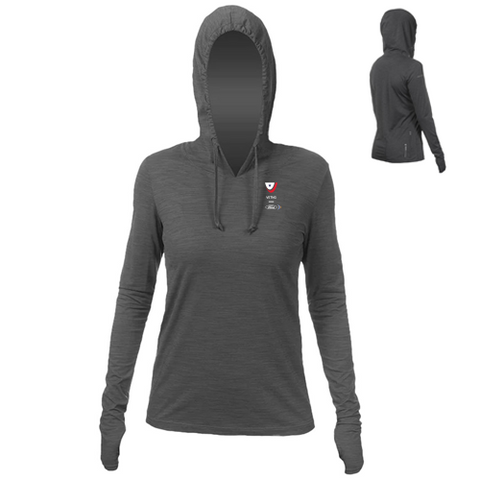 VETNG Anetik Women's Breeze Tech Hooded Tee-Charcoal